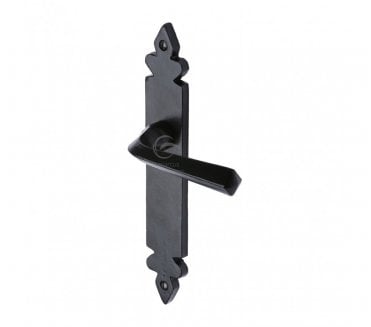 M.Marcus Ironbridge  Lever Door Handles On Backplate - Rustic Black