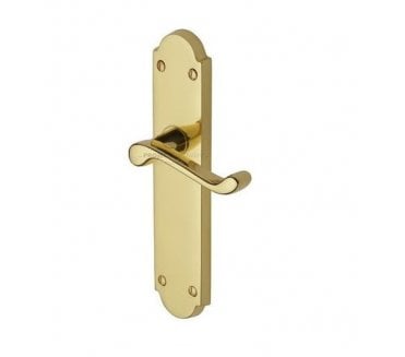 M.Marcus Kensington Door Handles On Backplate - Polished Brass