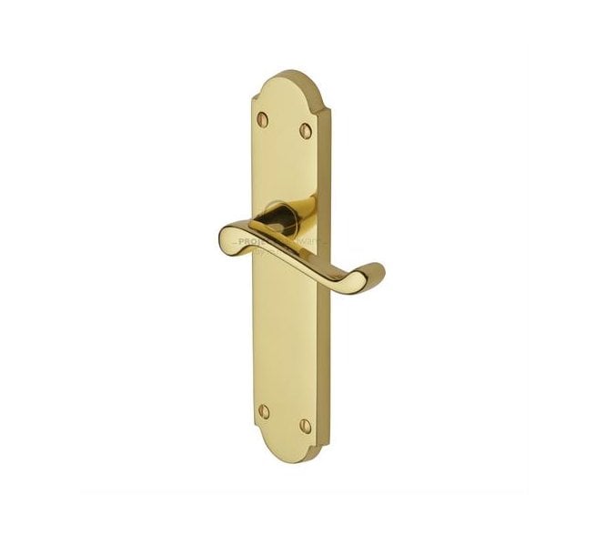 M.Marcus Kensington Door Handles On Backplate - Polished Brass