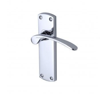 M.Marcus Luca Door Handles On Backplate - Polished Chrome