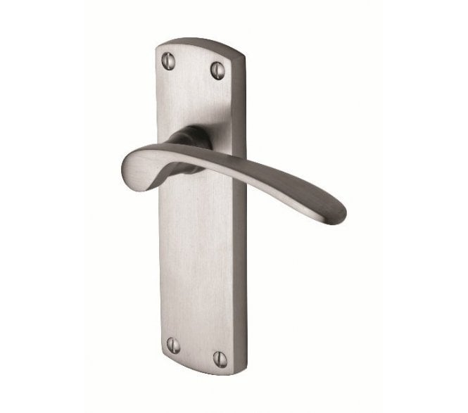 M.Marcus Luca Door Handles On Backplate - Satin Chrome