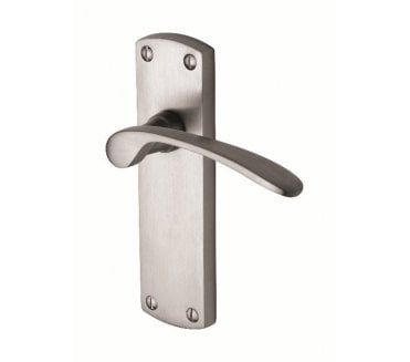 M.Marcus Luca Door Handles On Backplate - Satin Chrome