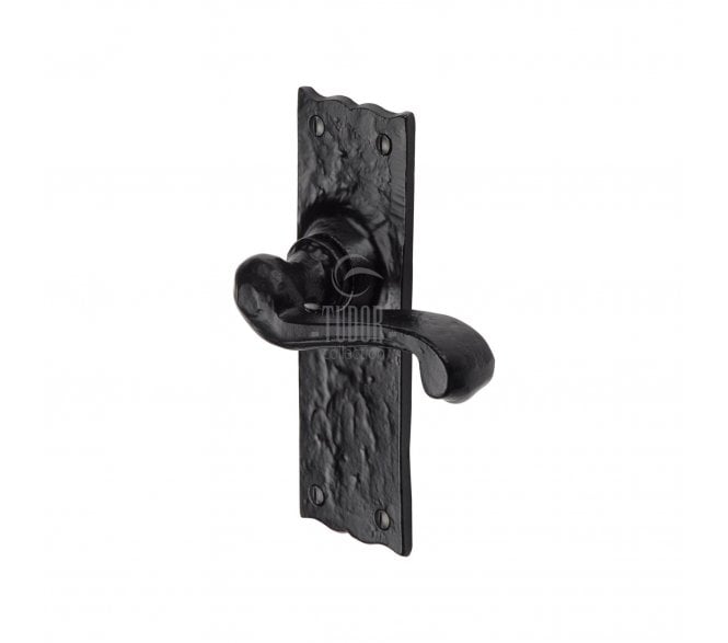 M Marcus Shropshire Door Handles On Backplate - Black Antique