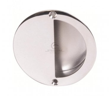 M Marcus Steel Line Circular Sliding Flush Pull - Polished Stainless Steel