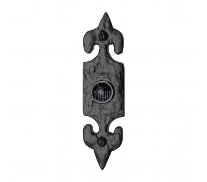 M Marcus TC345 Fleur De Lys Door Bell Push - Black Antique
