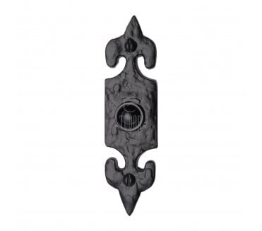 M Marcus TC345 Fleur De Lys Door Bell Push - Black Antique