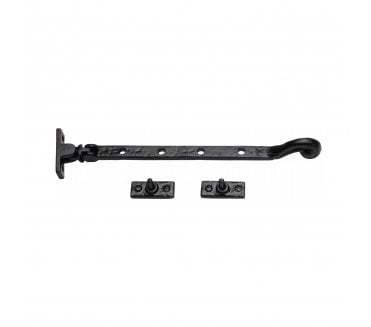 M Marcus TC380 Scroll End Casement Stay 254mm - Black Antique
