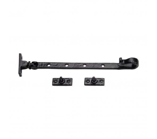M Marcus TC380 Scroll End Casement Stay 305mm - Black Antique