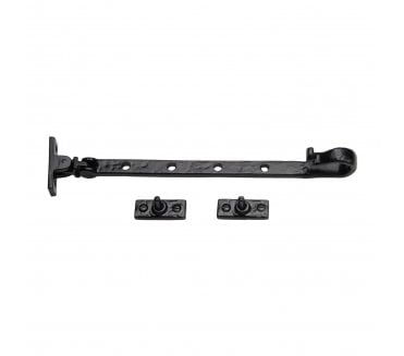 M Marcus TC380 Scroll End Casement Stay 305mm - Black Antique