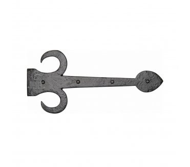 M Marcus TC412 Fleur De Lys Dummy Hinges Front 308mm - Black Antique