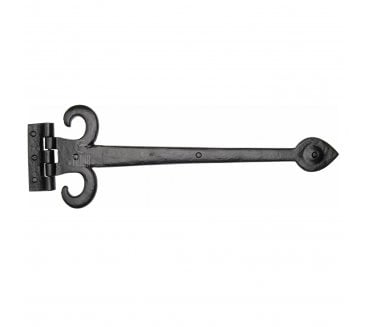 M Marcus TC460 Fleur De Lys Hinges 457mm - Rustic Black (Pair)