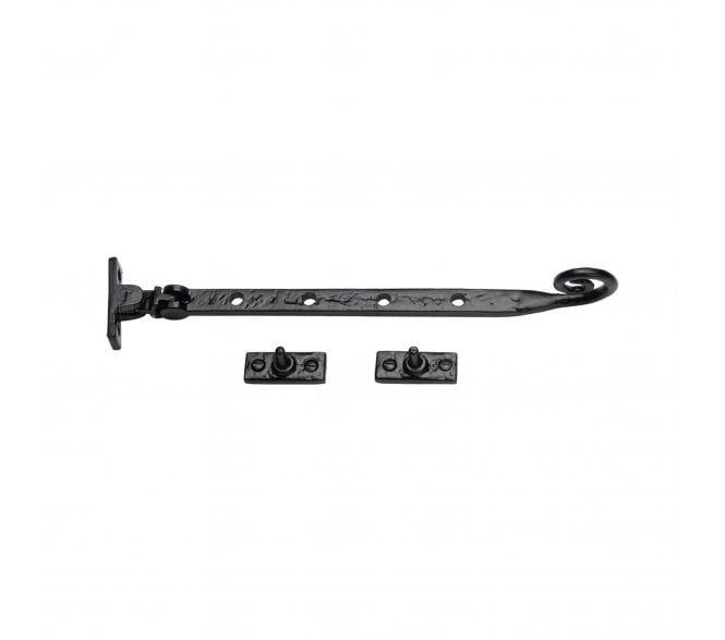 M Marcus TC480 Monkey Tail Window Casement Stay 254mm - Black Antique