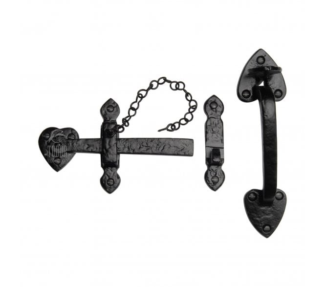 M Marcus TC565 Tudor Suffolk Latch Set - Black Antique