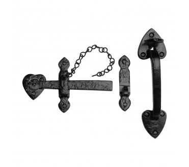 M Marcus TC565 Tudor Suffolk Latch Set - Black Antique