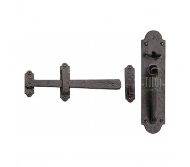 M Marcus TC569 Tudor Gate Handle Latch Set - Black Antique