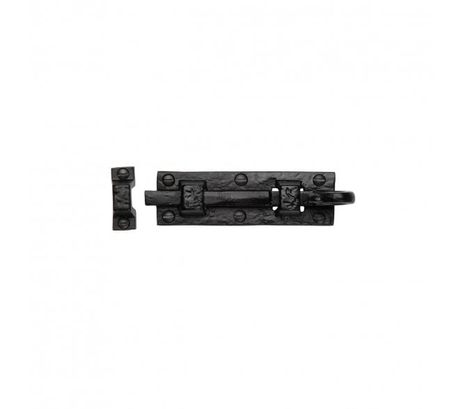 M Marcus Tudor TC158 Monkey Tail Straight Door Bolt 76mm - Black Antique