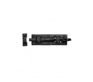 M Marcus Tudor TC158 Monkey Tail Straight Door Bolt 76mm - Black Antique