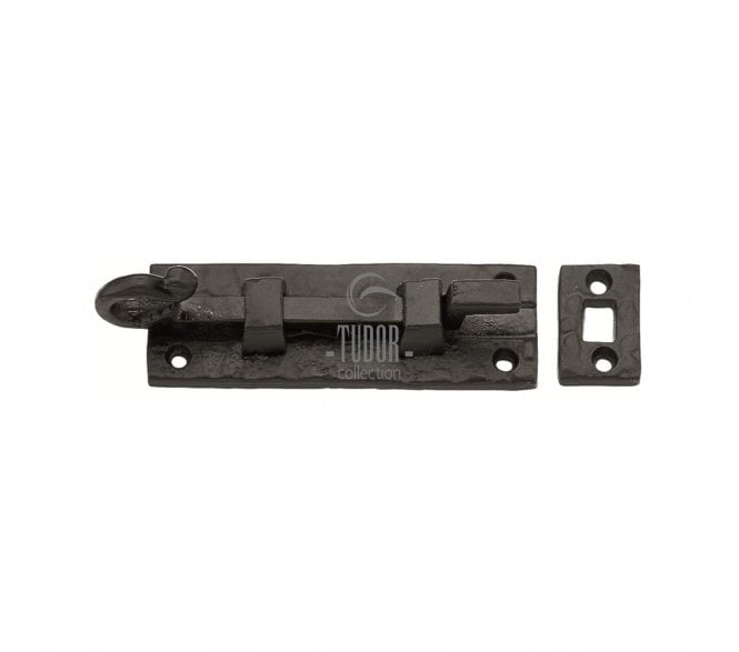 M Marcus Tudor TC159 Monkey Tail Cranked Door Bolt 102mm - Black Antique