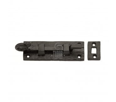 M Marcus Tudor TC159 Monkey Tail Cranked Door Bolt 102mm - Black Antique