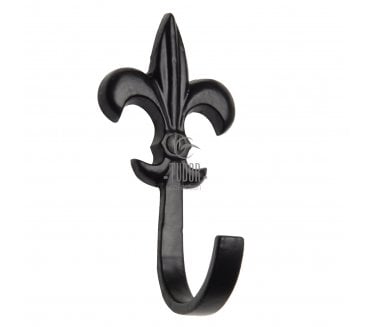 M Marcus Tudor TC697 Fleur De Lys Coat Hook - Black Antique