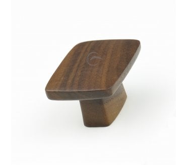 M.Marcus Wooden Quattro Rectangular Cabinet Knob 50x27mm - Walnut