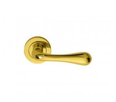 Manital AQ1 Astro Door Handle On Rose - Polished Brass