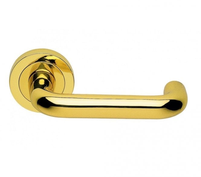 Manital AQ2 Iris Door Handle On Rose - Polished Brass