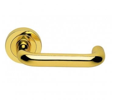 Manital AQ2 Iris Door Handle On Rose - Polished Brass