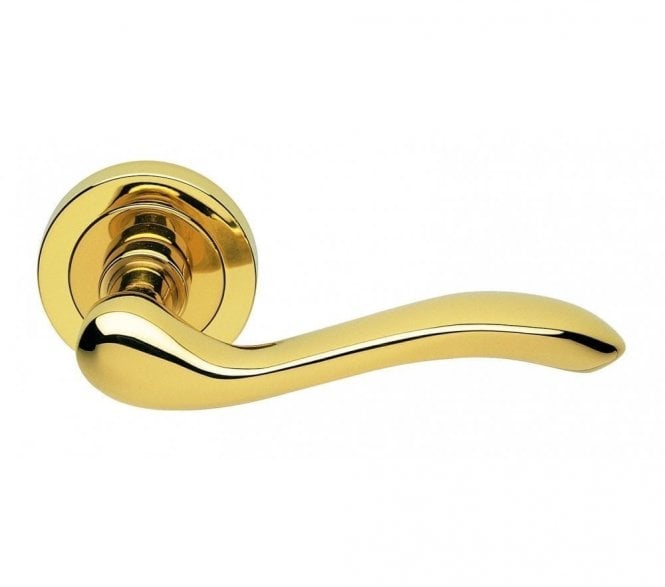 Manital AQ3 Apollo Door Handle On Rose - Polished Brass