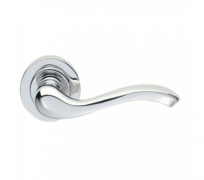Manital AQ3 Apollo Door Handle On Rose - Polished Chrome