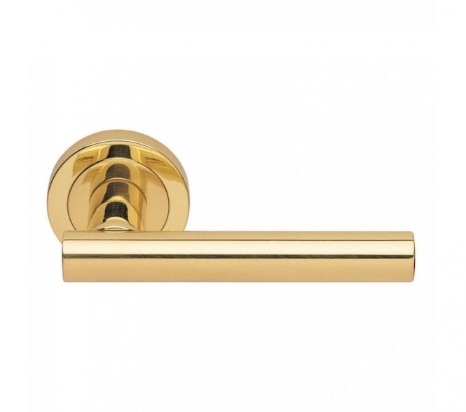 Manital AQ4 Calla Door Handle On Rose - Polished Brass