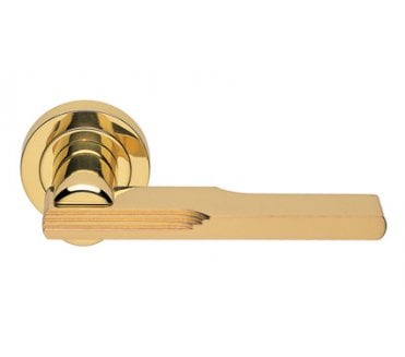 Manital AQ5 Veronica Lever on Round Rose - Polished Brass