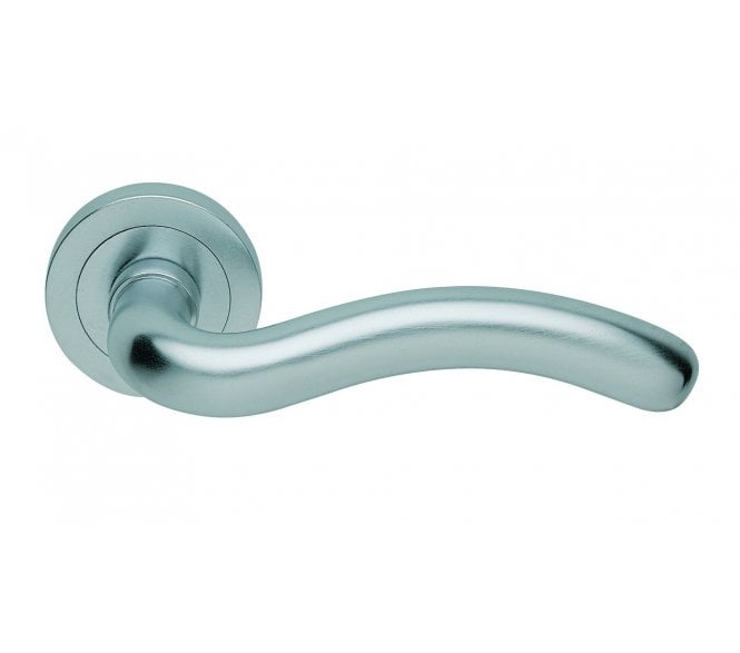 Manital AQ8 Squiggle Lever on Round Rose - Satin Chrome