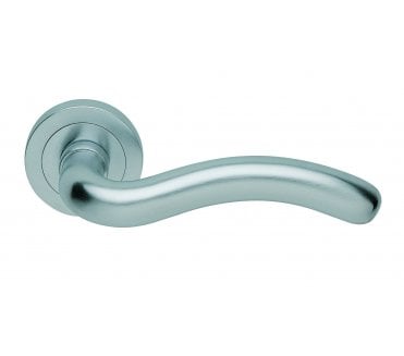 Manital AQ8 Squiggle Lever on Round Rose - Satin Chrome