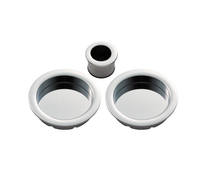 Manital ART54A Sliding Door Flush Pulls W/ Edge Pull - Polished Chrome