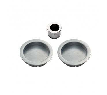 Manital ART54A Sliding Door Flush Pulls W/ Edge Pull - Satin Chrome