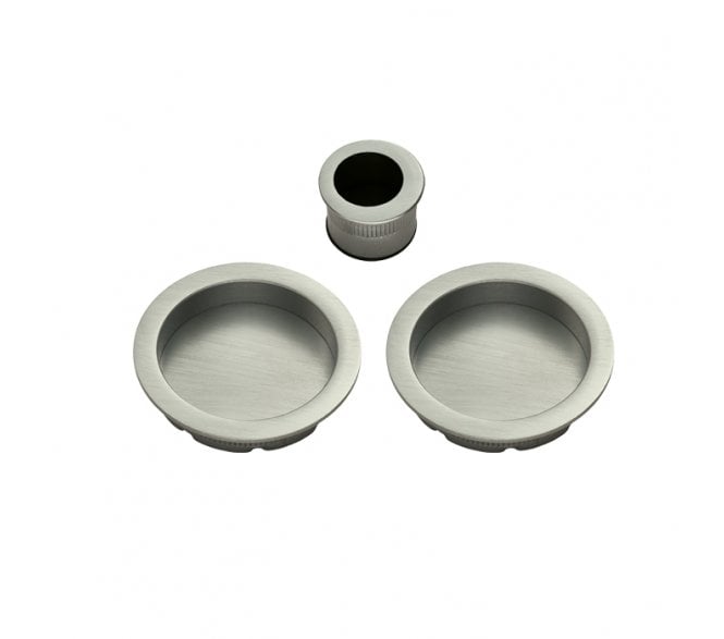Manital ART54A Sliding Door Flush Pulls W/ Edge Pull - Satin Nickel