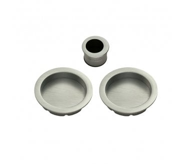 Manital ART54A Sliding Door Flush Pulls W/ Edge Pull - Satin Nickel