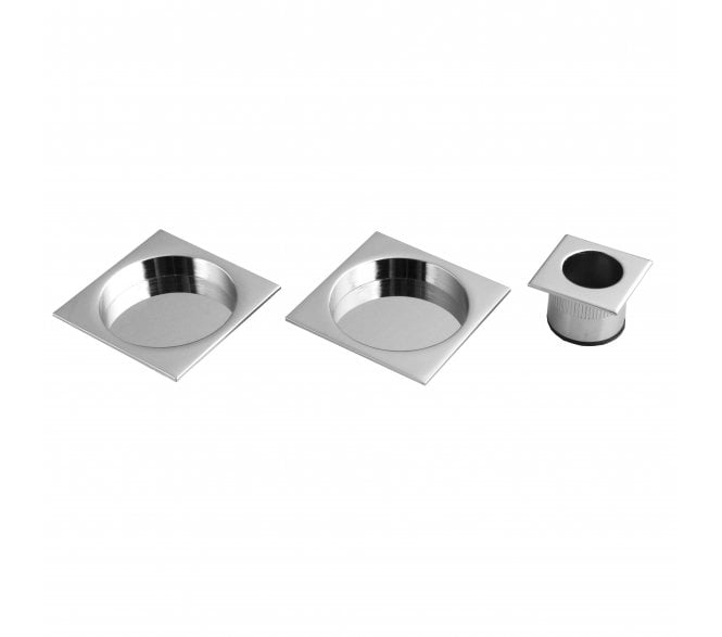Manital ART54AQ Sliding Door Flush Pulls W/ Edge Pull (Square) - Polished Chrome