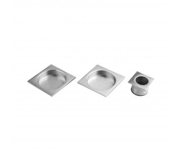 Manital ART54AQ Sliding Door Flush Pulls W/ Edge Pull (Square) - Satin Nickel