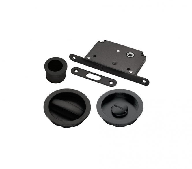 Manital ART55B Sliding Pocket Door Bathroom Lock - Matt Black