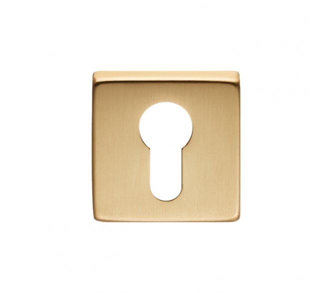 Manital QE001 Euro Profile Escutcheon (Square) - Satin Brass