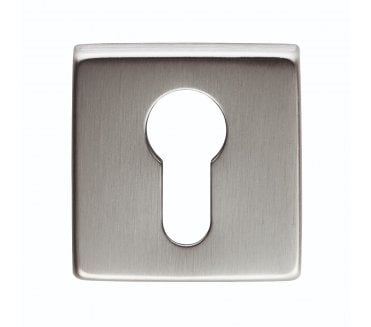 Manital QE001 Euro Profile Escutcheon (Square) - Satin Chrome