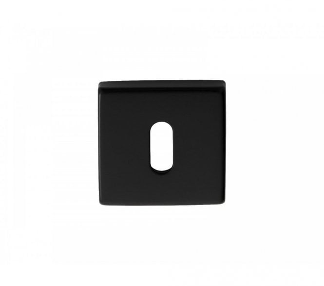 Manital QE003 Square Keyhole Escutcheon - Matt Black