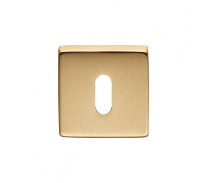 Manital QE003 Square Keyhole Escutcheon - Satin Brass