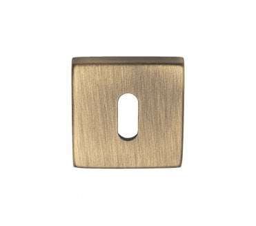 Manital QE003 Standard Keyhole Escutcheon (Square) - Antique Brass