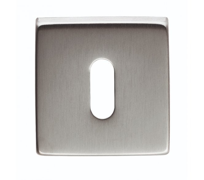 Manital QE003 Standard Keyhole Escutcheon (Square) - Satin Chrome