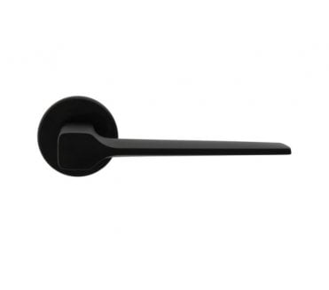 Manital Sonica Lever Handle On Round Rose - Matt Black