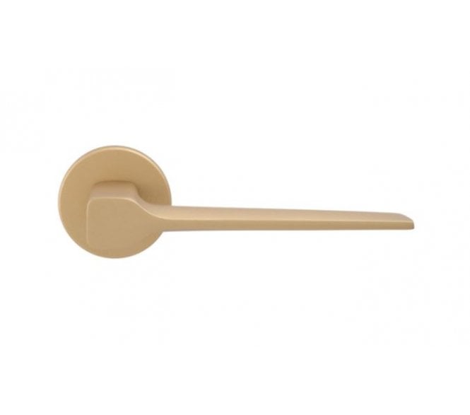 Manital Sonica Lever Handle On Round Rose - Satin Brass