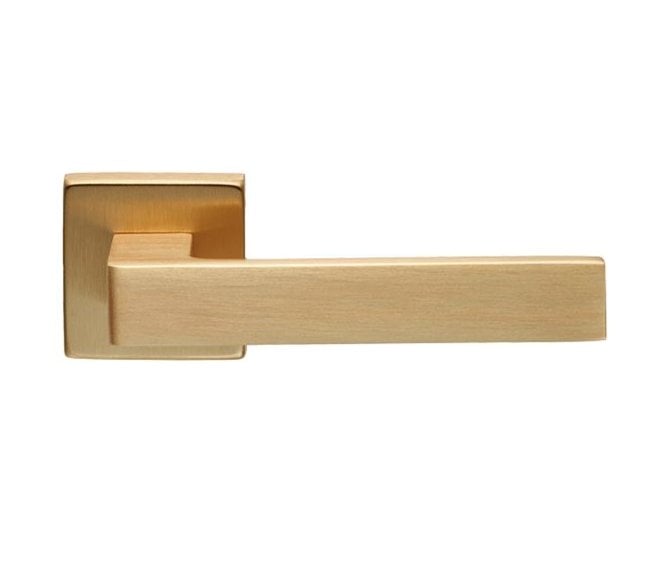 Manital TC5 Techna Door Handle On Square Rose - Satin Brass